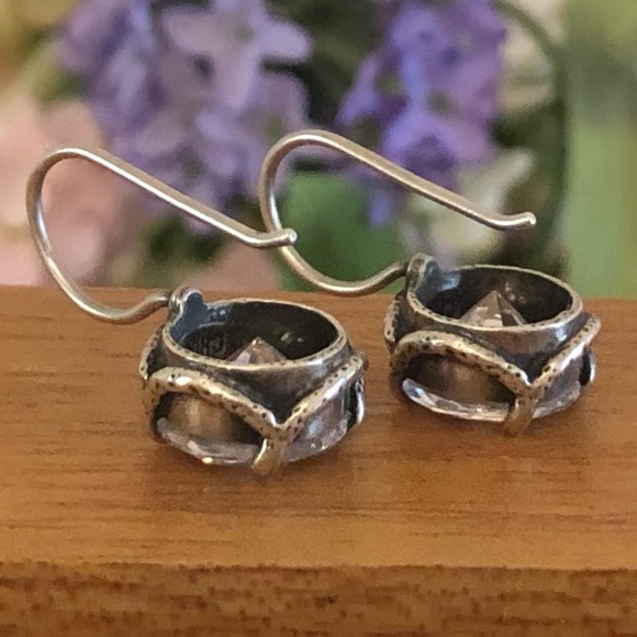 Vintage Silpada Sterling Silver Cubic Zirconia Center Stage Earrings W1863 - Picture 5 of 16